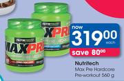 Nutritech Max Pre Hardcore Pre Workout-560g Each