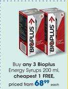 Bioplus Energy Syrups-200ml Each
