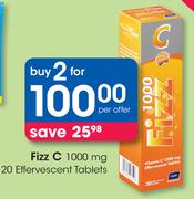 Fizz C 1000 mg 20 Effervescent Tablets-For 2