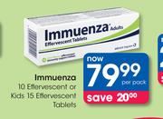 Immuenza 10 Effervescent Or Kids 15 Effervescent Tablets-Per Pack