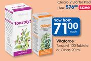 Vitaforce Tonzolyt 100 Tablets Or Olbas-20ml Each