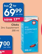 Clicks Zinc Supplement-2 x 200ml
