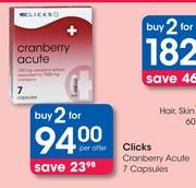 Clicks Cranberry Acute 7 Capsules-For 2