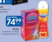 Durex Condoms 12 Pack Or Lubricants-50ml Each