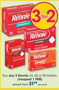 Rennie 24, 48 Or 96 Tablets-Per Pack