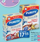 Purity Baby Cereal Just Add Milk Stage 1, 2 Or 3-200g Each