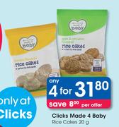 Clicks Made 4 Baby Rice Cakes-4 x 20g