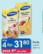 Purity Juices-4 x 200ml