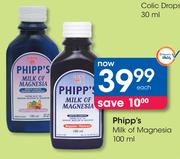 Phipp's Milk Of Magnesia-100ml Each