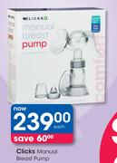 Clicks Manual Breast Pump-Each