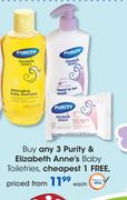 Purity & Elizabeth Anne's Baby Toiletries-Each