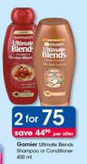 Garnier Ultimate Blends Shampoo Or Conditioner-2X400ml