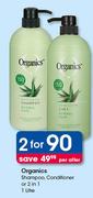 Organics Shampoo, Conditioner Or 2 In 1-2X1L