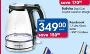 Kambrook 1.7L 360° Cordless Glass Kettle-Each