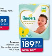 Pampers Premium Care Disposable Nappies Value Pack-Per Pack