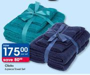 Clicks 6-Piece Towel Set-Per Set