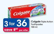 Colgate Triple Action Toothpaste-3X100ml