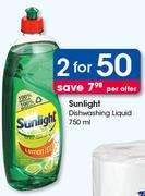 Sunlight Dishwashing Liquid-2X750ml