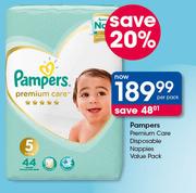 Pampers Premium Care Disposable Nappies Value Pack-Per Pack