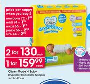 Clicks Made 4 Baby Drtprotect Disposable Nappies Jumbo Pack-Each