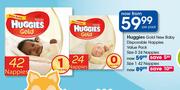 Huggies Gold New Baby Disposable Nappies Value Pack (Size 1) 42-Per Pack