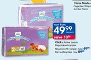Clicks Active Stretch Newborn 22 Disposable Nappies-Per Pack