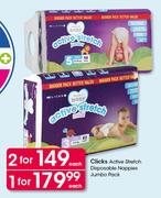Clicks Active Stretch Disposable Nappies Jumbo Pack-Each