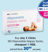 Clicks Disposable Nappy Sacks-150's Per Pack