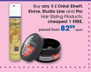  L'Oreal Elnett, Elvive, Studio, Line & Pro Hair Styling Products-Each