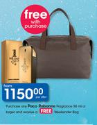 Paco Rabanne Fragrance-50ml Or Larger & Receive Free Weekender Bag-Per Offer