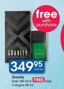 Gravity Dark-100ml & Free Defy Cologne-30ml Per Set