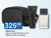 Steel & Ice Intense Gift Set: EDT-100ml & Aftershave-100ml With Bag