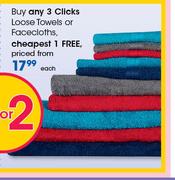 Clicks Loose Towels Or Facecloths-Each