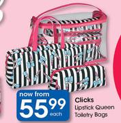 Clicks Lipstick Queen Toiletry Bags-Each