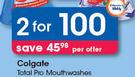 Colgate Total Pro Mouthwashes-For 2