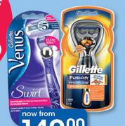 Gillette Selected Venus, Mach 3 & Fusion Men's & Ladies Handheld Razors-Each