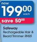 Safeway Rechargeable Hair & Beared Trimmer RHS5-Each
