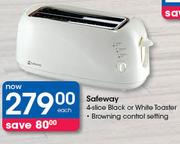 Safeway 4-Slice Black Or White Toaster-Each