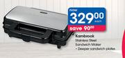 Kambrook Stainless Steel Sandwich Maker-Each