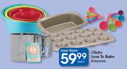 Clicks Love To Bake Bakeware-Each