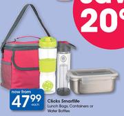 Clicks Smartlife Lunch Bags, Containers Or Water Bottles-Each