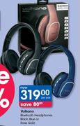 Volkano Bluetooth Headphones (Black, Blue Or Rose Gold)-Per Pair