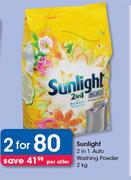 Sunlight 2 In 1 Auto Washing Powder-2 x 2Kg
