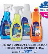 Clicks Anti Bacterial Cleaning Products-750ml Each
