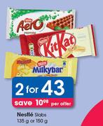 Nestle Slabs-2 x 135g Or 150g 