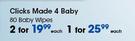 Clicks Made 4 Baby 80 Baby Wipes-Each