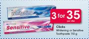 Clicks Whitening Or Sensitive Toothpaste-3 x 110g