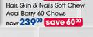 GNC Hair, Skin & Nails Soft Chew Acal Berry 60 Chews-Per Pack
