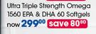 GNC Ultra Triple Strength Omega 1560 EPA & DHA 60 Softgels-Per Pack