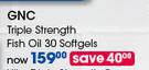 GNC Triple Strength Fish Oil 30 Softgels-Per Pack